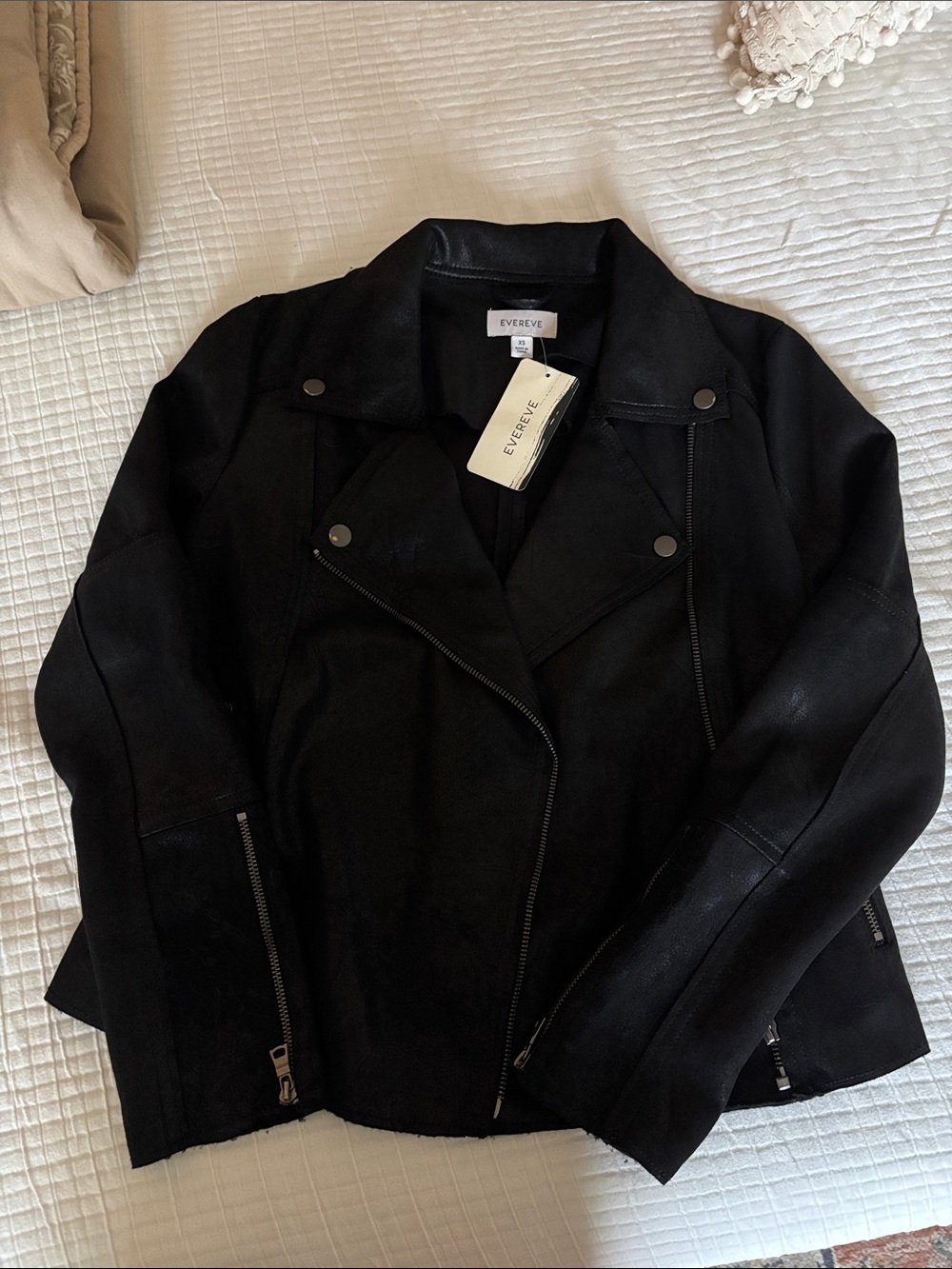Evereve Black Asymmetric Moto Jacket